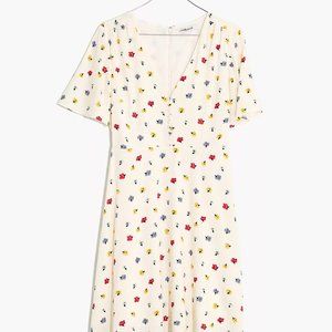 Madewell Orchard Flutter-Sleeve Dress in Confetti Floral, size 22